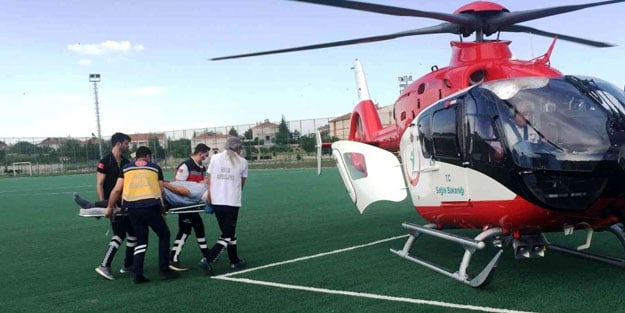 Kalp krizi geçiren hasta hava ambulansla nakledildi
