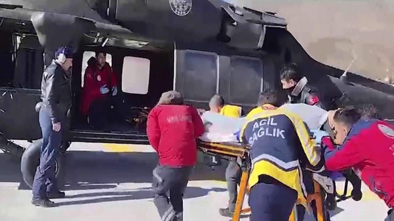 Kalp krizi geçiren vatandaş için skorsky kaldırıldı