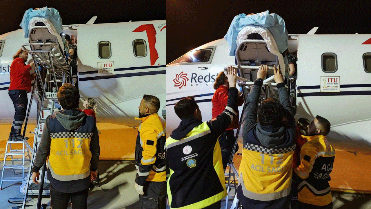 Kalp yetmezliği olan hastaya uçak ambulans