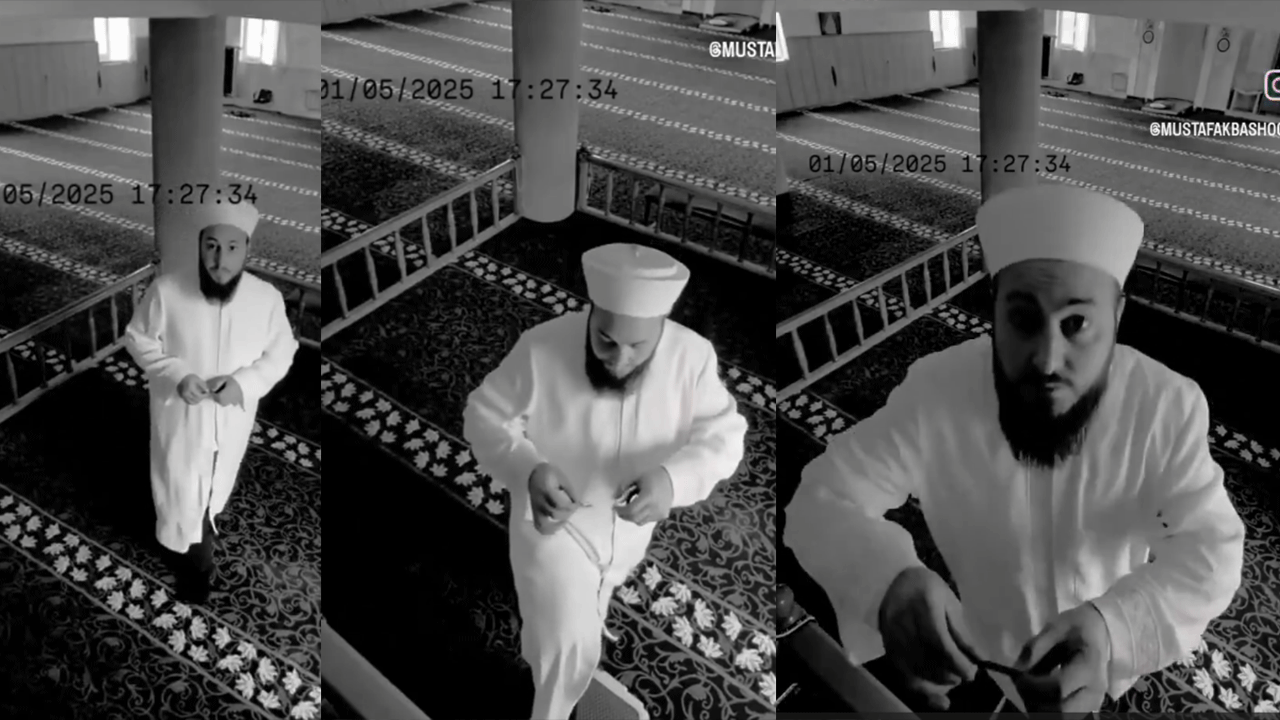 Kameraya bant çekti! Sonra da bir hadis okudu! Bantçılar, rantçılar ve hırsızlara seslendi