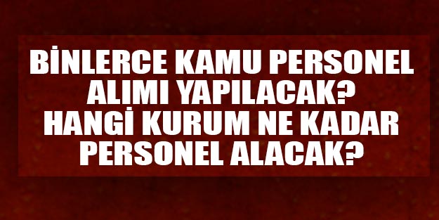 Kamu personel alımı son dakika kamu iş ilanları başvuru