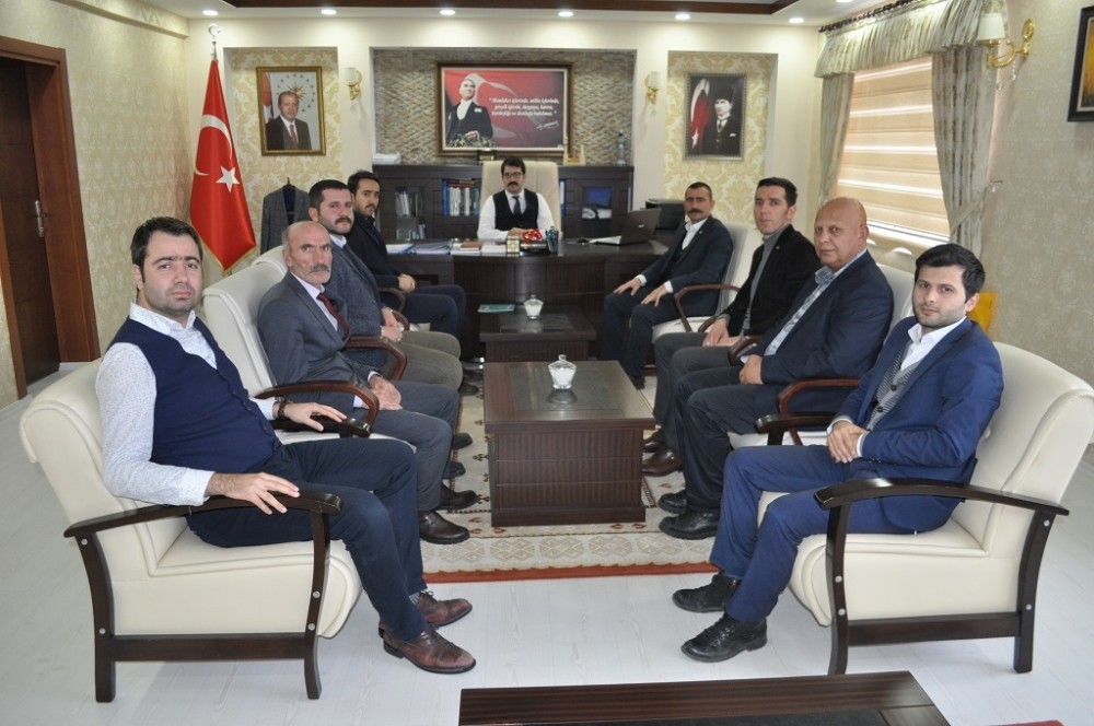Kamu-Sen Başkanı Ahmet Çalışkan’dan Kaymakam Coşkuna ziyaret 