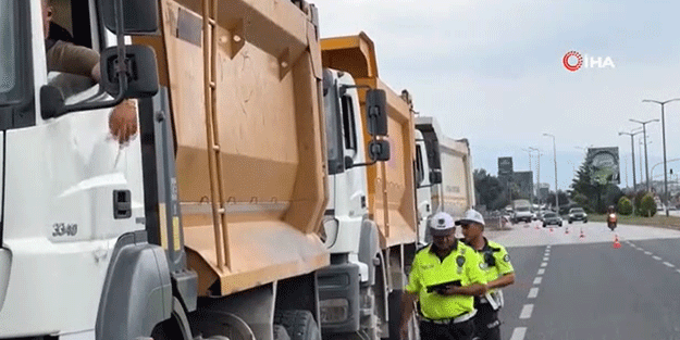 Kamyon ve çekicilere yönelik trafik denetimi