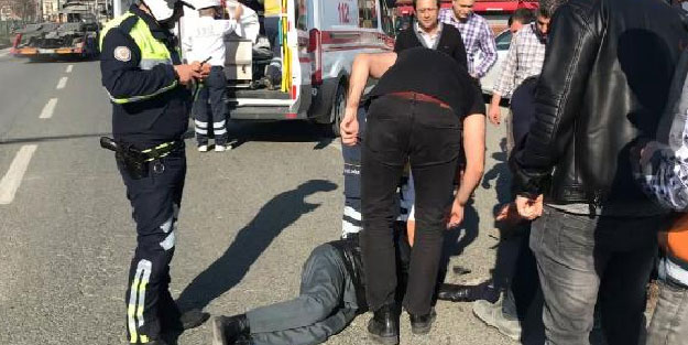 Kamyonetle çarpışan motosikletin sürücüsü yaralandı