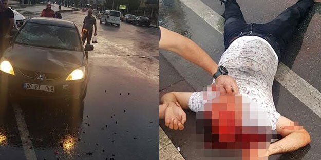 Kan donduran görüntü! Kask takmayan sürücü bu hale geldi