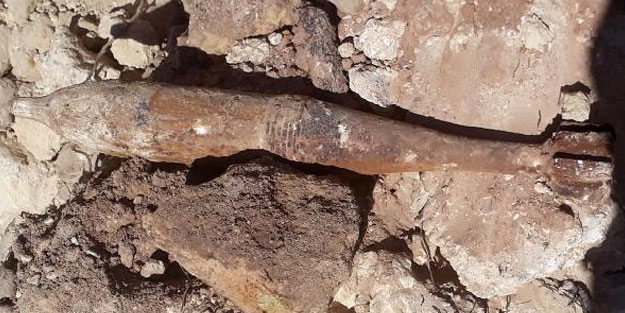 Kanalizasyon çalışmasında havan topu mermisi bulundu