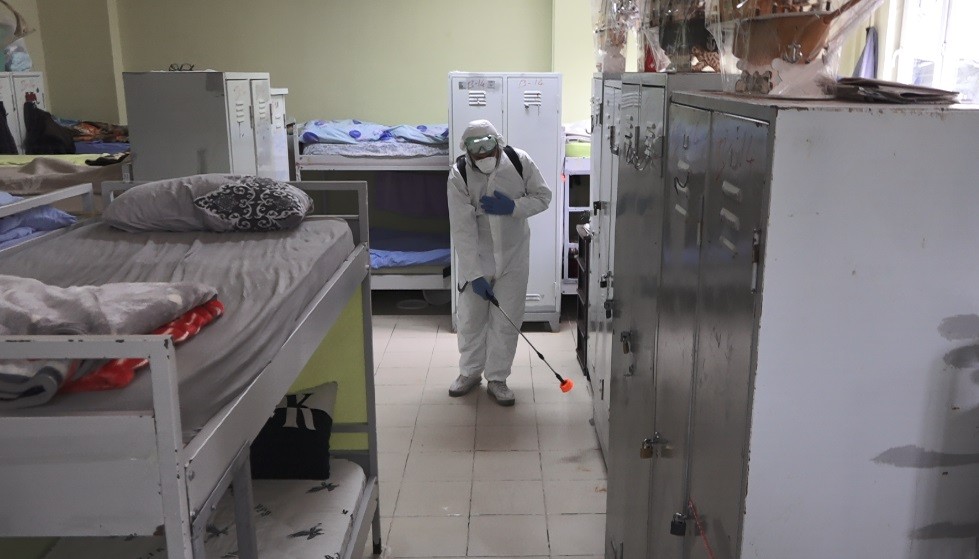 Kandıra Ceza İnfaz Kurumunda virüs tedbirleri görüntülendi 
