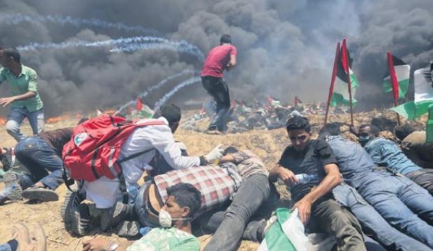 Gazze'de katliam! 58 şehit, binlerce yaralı...