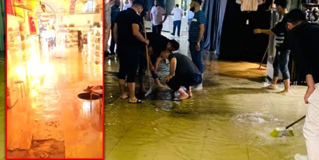 Kapalıçarşı adeta havuza döndü! Elektrik tesisatı patladı