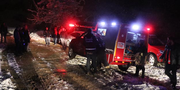 Kar fotoğrafı çekerken uçuruma yuvarlandı