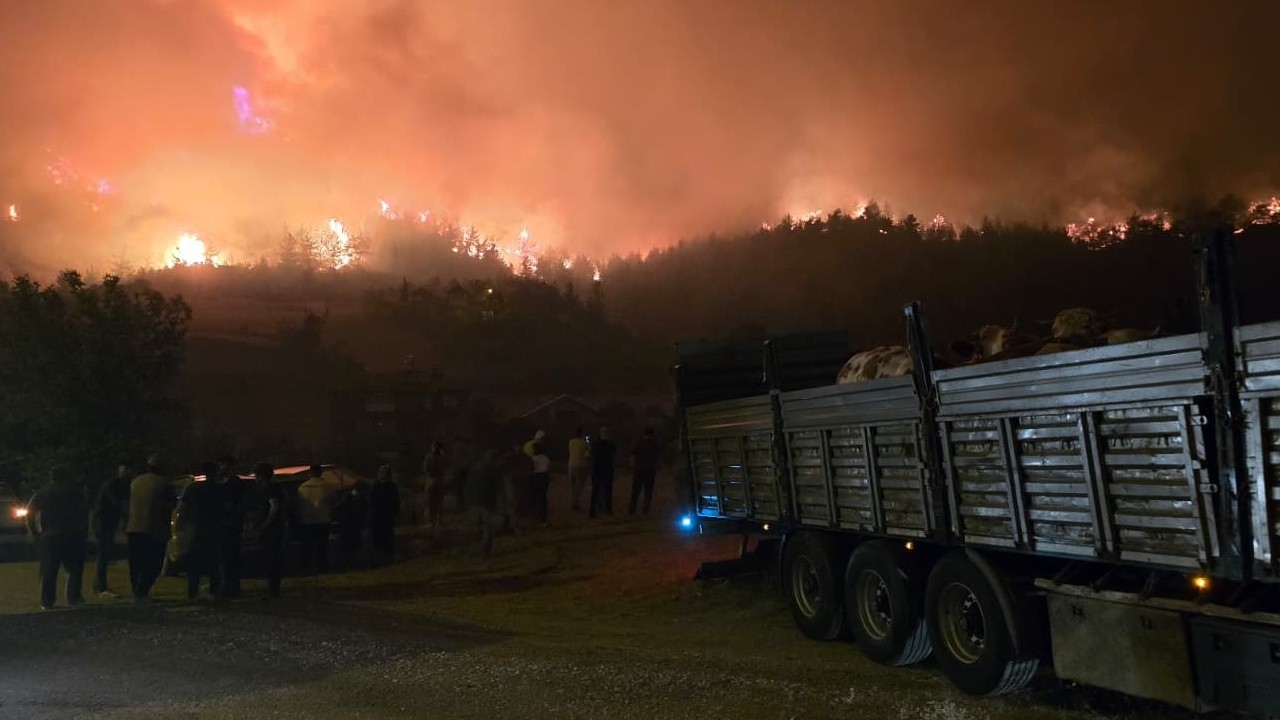 Karabük’te 4 gündür süren orman yangını karayoluna ulaştı
