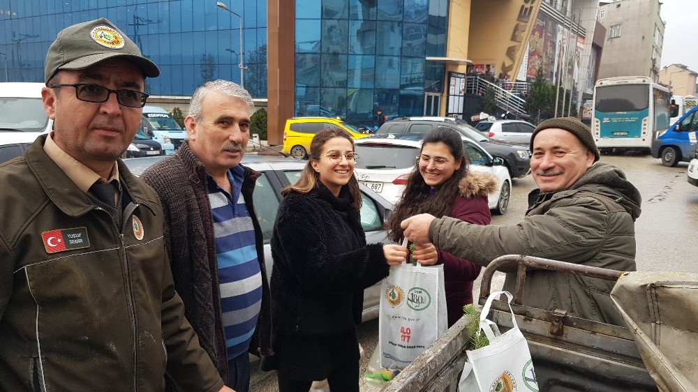 Karabük’te yılbaşı için 1000 adet fidan dağıtıldı 
