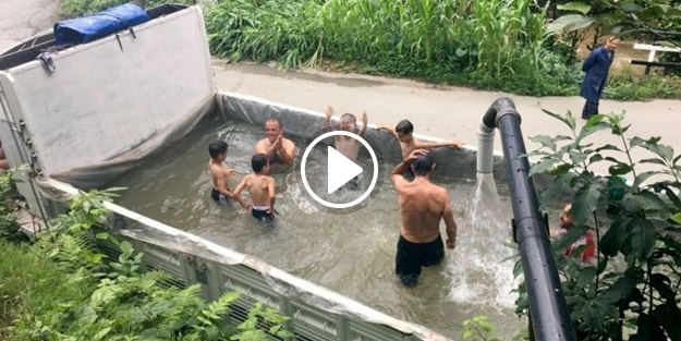 'Karadeniz usulü' serinleme: 'Kamyon havuz'