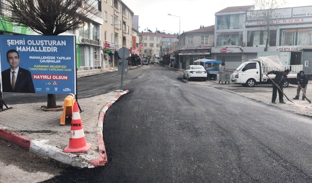 Karaman belediyesinde asfalt çalışmaları 