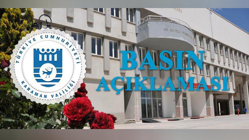 Karaman Valiliğinden yalanlama