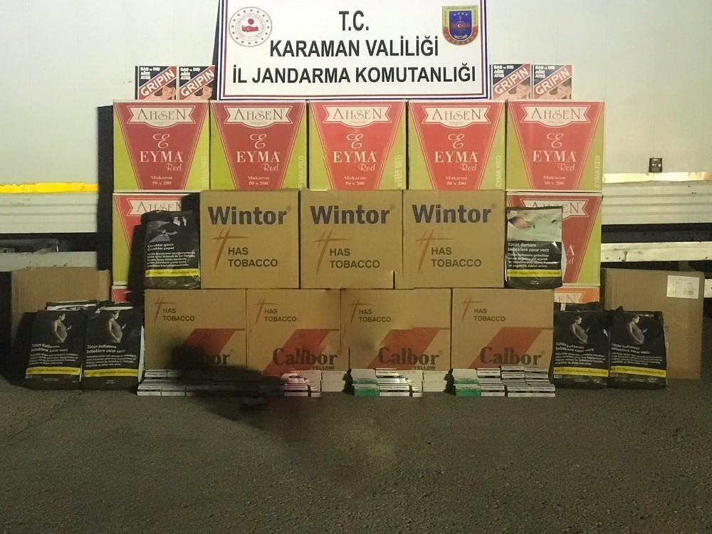 Karaman’da kaçak tütün ve tıbbi malzeme ele geçirildi 