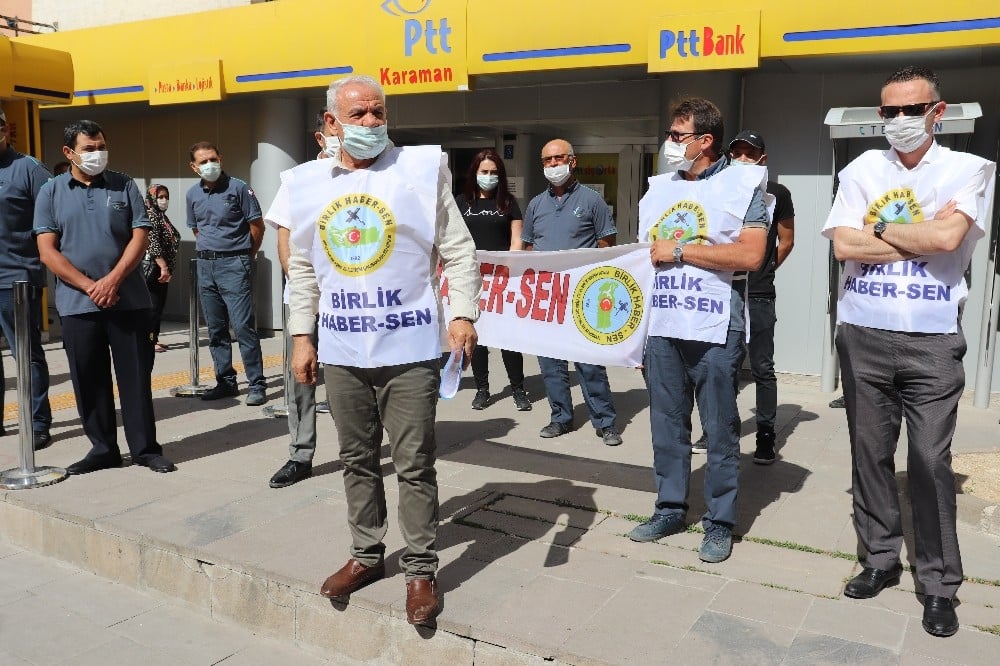 Karaman’da PTT çalışanları, ısırılarak kulağı koparılan postacıya uygulanan şiddeti kınadı 