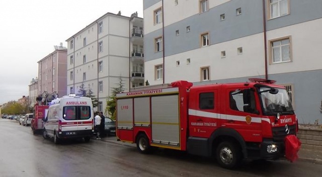 Karaman'da yangında mahsur kalan çocuğu itfaiye kurtardı