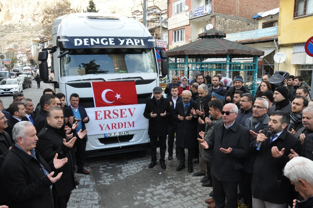 Karaman’dan Elazığ’a 9’ncu yardım tırı da yola çıktı 