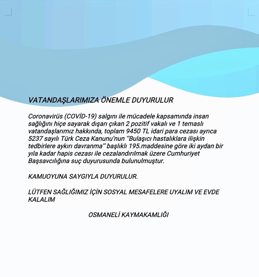 Karantinadan çıkıp alışverişe gidince 9 bin 450 TL ceza aldılar 