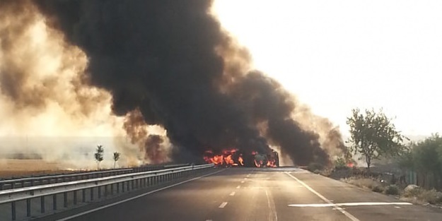 Karayolunda korku dolu dakikalar!