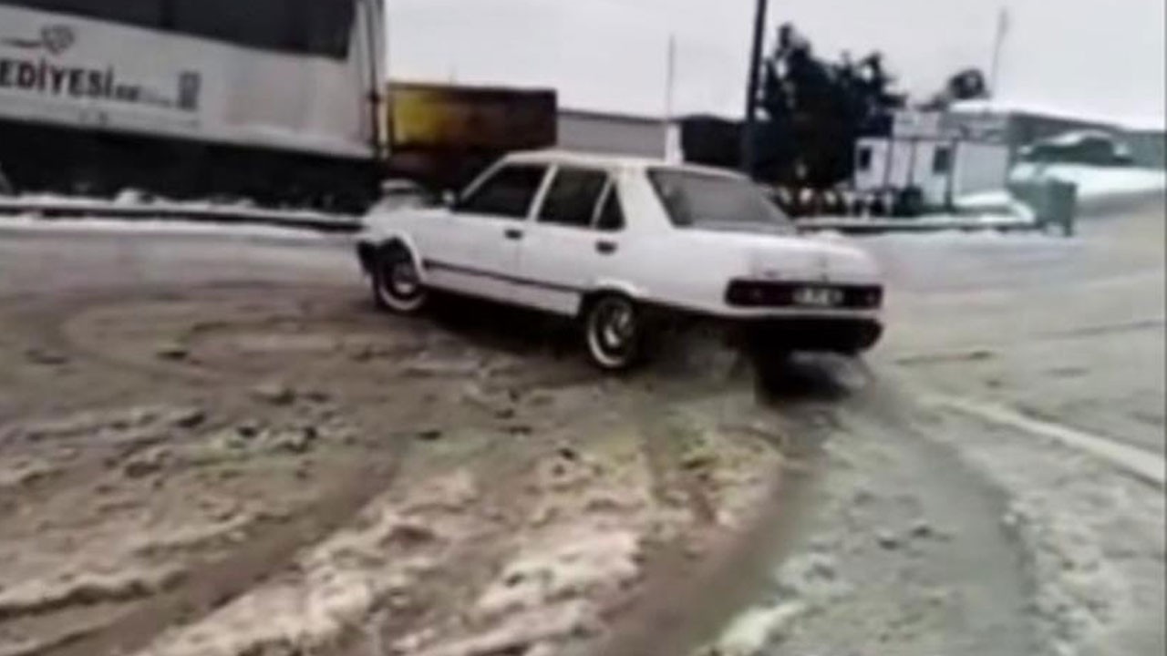 Karda drift keyfi yaptı, cezadan kurtulamadı