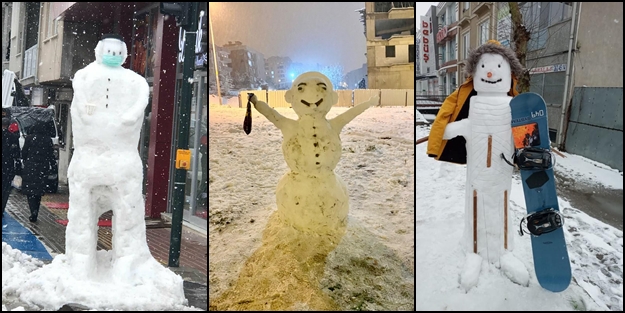 'Kardan adam'lar Bursa'ya damga vurdu