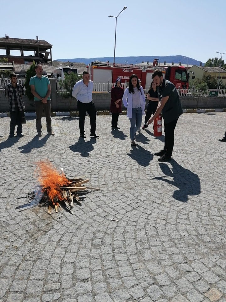 Kargı Devlet Hastanesi’nde yangın tatbikatı 