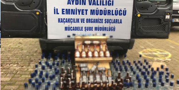 Kargoyla sahte içkiye polis el koydu