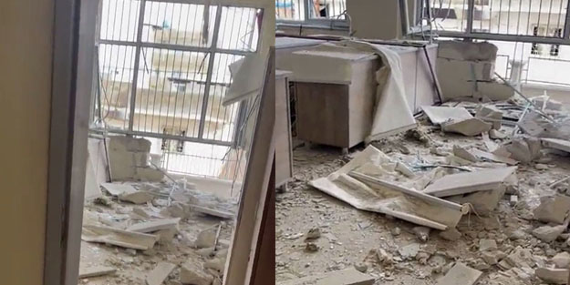 Karkamış'ta roket atılan okulun içi görüntülendi!