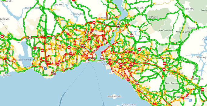 Karne trafiği havadan görüntülendi