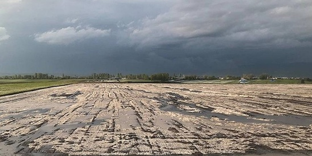 Kars'ta dolu yağışı tarım arazilerini vurdu!