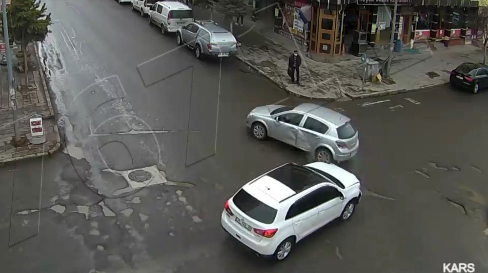 Kars’ta meydana gelen kaza kamerada 