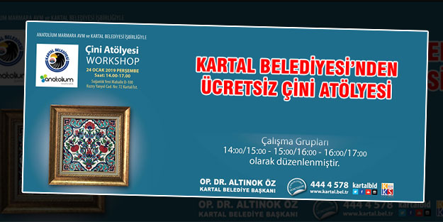 Kartal Belediyesinden ücretsiz Çini atölyesi
