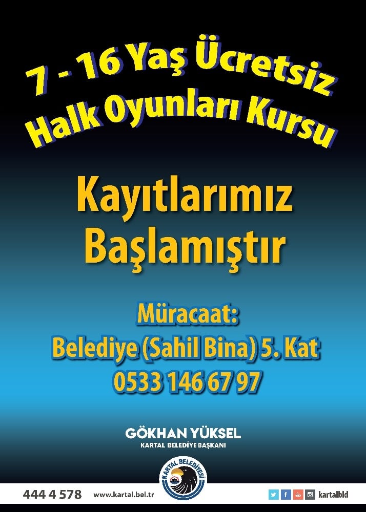 Kartal’da 7-16 yaş halk oyunları kursuna kayıtlar başladı 