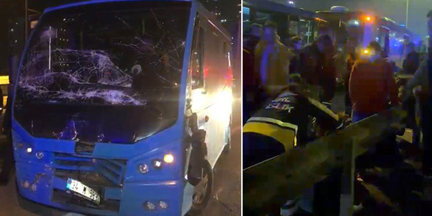 Kartal’da minibüs İETT otobüsüne çarptı! Yaralılar var