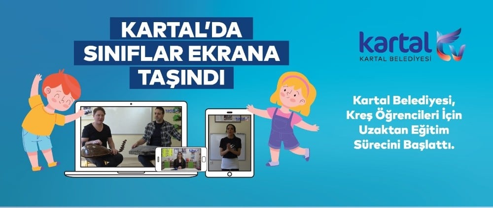 Kartal’da sınıflar ekrana taşındı 
