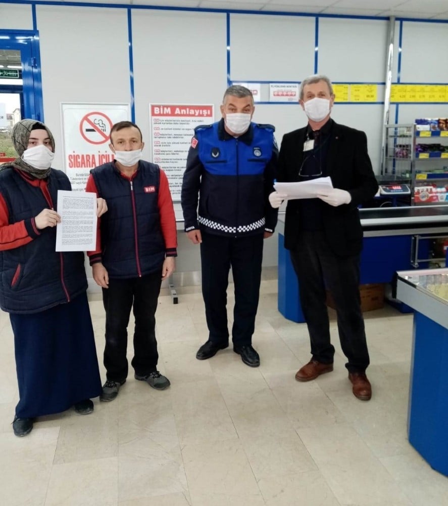 Kartepe’de marketlere korona virüs tebligatı yapıldı 