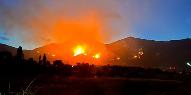 Kaş'ta makilik alanda yangın