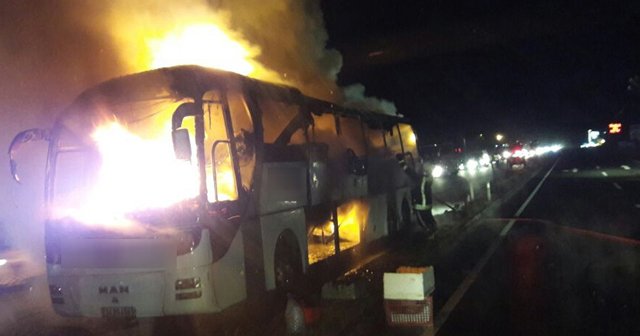 Kastamonu'da seyir halindeyken alev alev yandı
