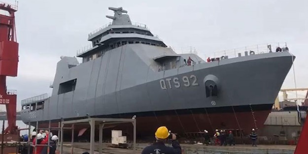Katar Donanması için inşa edilen ikinci gemi denize indirildi