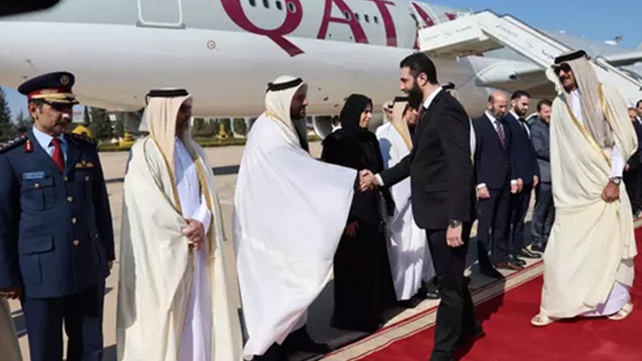 Katar Emiri Al Sani, Suriye'yi ziyaret eden ilk lider oldu: Şam'a geldi