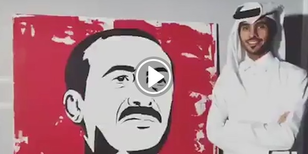 Katarlı ressam Cumhurbaşkanı Erdoğan'ı resmetti