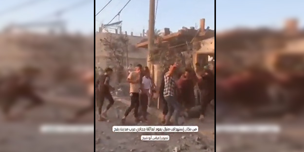 Katil İsrail güvenli bölge ilan edilen alanı vurdu!