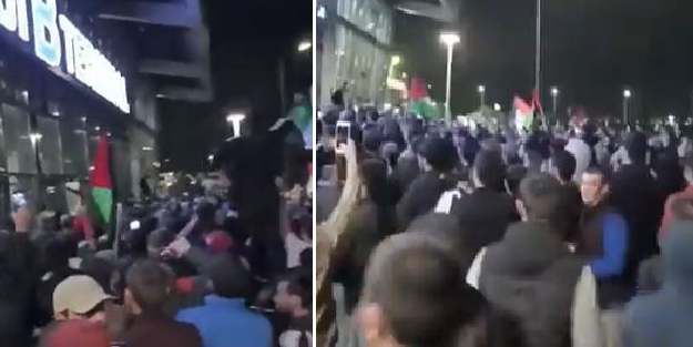 Katil İsrail'den gelen uçak ortalığı karıştırdı! Dağıstan'da halk havaalanını bastı