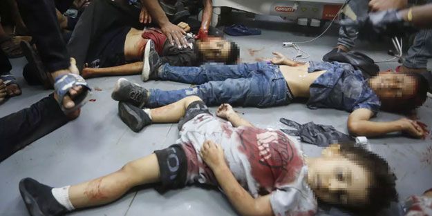 Katil İsrail'den insanlık suçu! 'Güvenli bölge' ilan ettiği alanı vurdu