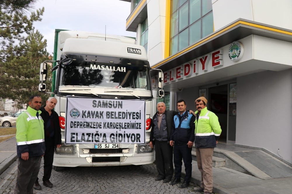 Kavak’tan Elazığ’a yardım eli 