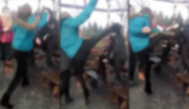 Kavga eden kızlara ibretlik ceza