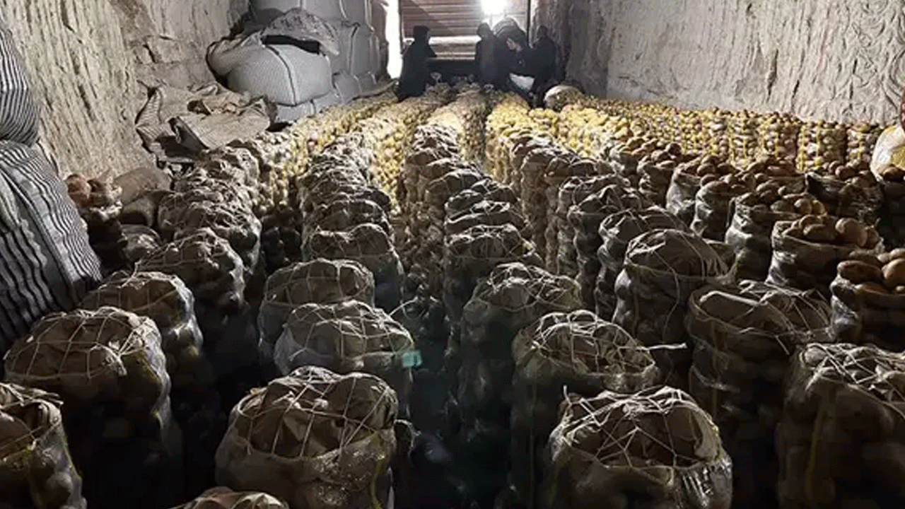 Kayadan oyma mağaralarda depolanan patatesler 5 ülkeye ihraç ediliyor!