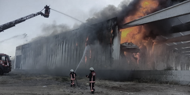 Kayısı depolama fabrikasında yangın